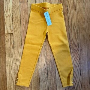 Janie and Jack Ponte Pant, Mustard, size 4, with ankle buttons, NWT